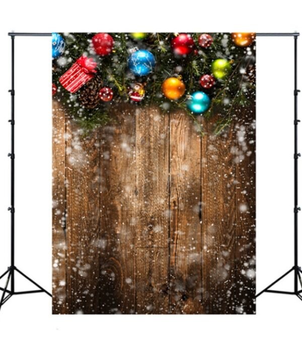 1.5m x 2.1m Nostalgic 3D Snow Scene Wooden Wall Children Photography Background Cloth