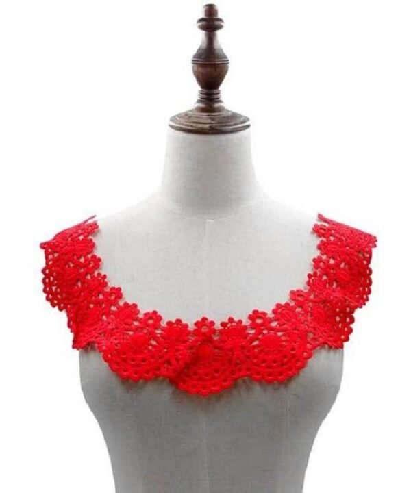 Milk Silk Lace Embroidered Collar Hollow Fake Collar DIY Clothing Accessories, Size: about 32 x 26cm, Red, Red Wine, Blue, Beige, Purple Pink, Black, White