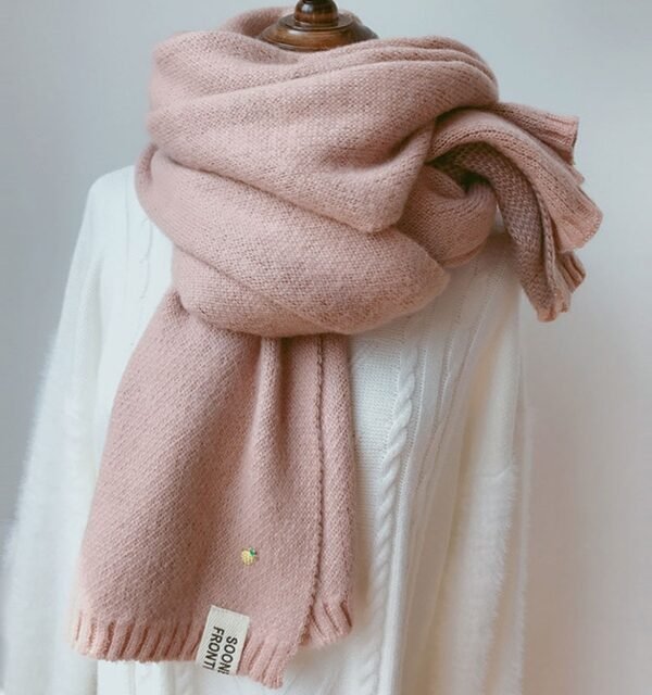 Pineapple Pattern Thick Knit Double-sided Scarf, Length: 200cm