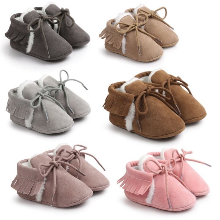 Baby Moccasins Shoes Fringe Soft Soled Non-slip Footwear Crib Shoes PU Suede Leather First Walker Shoes, 13cm, 11cm, 12cm - Image 2