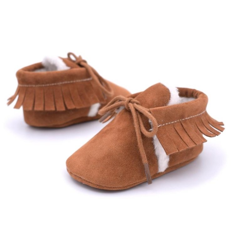 Baby Moccasins Shoes Fringe Soft Soled Non-slip Footwear Crib Shoes PU Suede Leather First Walker Shoes, 13cm, 11cm, 12cm - Image 6