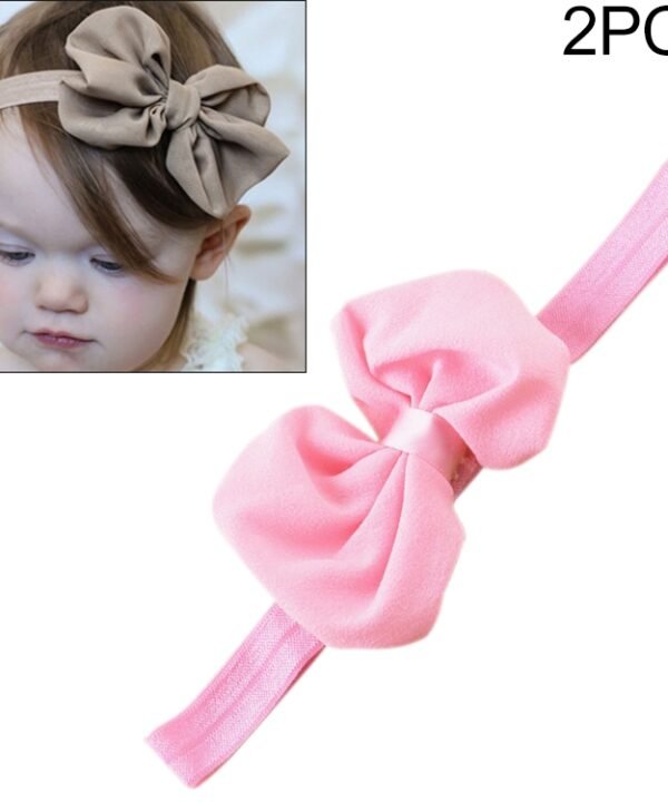 2 PCS Baby Headband Ribbon Chiffon Bow Children Hair Band Headwear