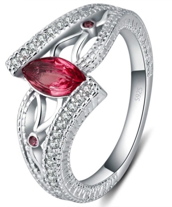 925 Sterling Silver Finger Rings Women Vintage Engagment Zircon Jewelry, 10, 6, 7, 8, 9