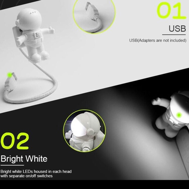 Cool New Astronaut Spaceman USB LED Adjustable Lamp Desk Night Light for Computer PC - Image 7