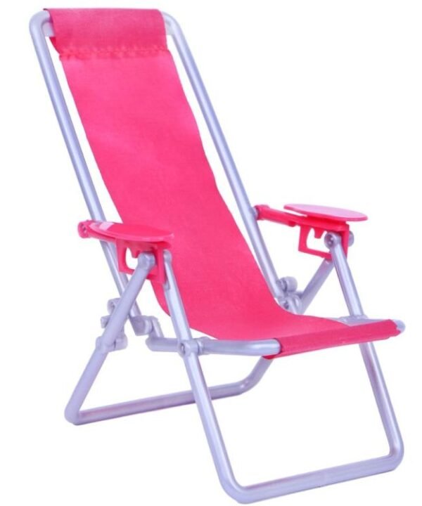 1:6 Folding Canvas Beach Chair Recliner for Doll, Folding Canvas Beach Chair