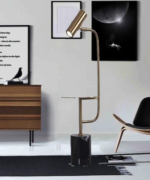 Minimalist Marble with Small Table Floor Lamp