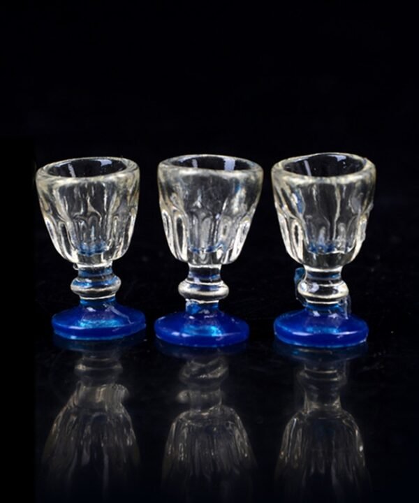 3 PCS Mini Transparent Goblet Glasses Beer Mug Doll House Model Accessories