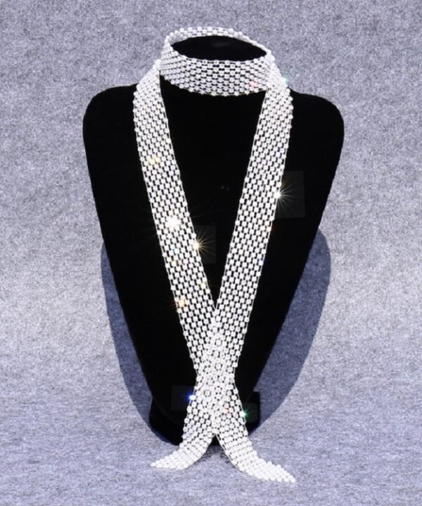 Women Sequined Rhinestone Bow Tie Dance Costume Accessories, White Diamond on White, Colorful Diamond on White, White Diamond on Black, Gun Black Diamond on Black, Red Diamond on Black, Blue Diamond on Black, Gold Diamond on Black...