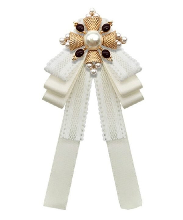 Ladies Court Style Cloth Brooch Lace Bow-knot Bow Tie Costume Accessories, Pin Buckle Version, Tie Belts Version