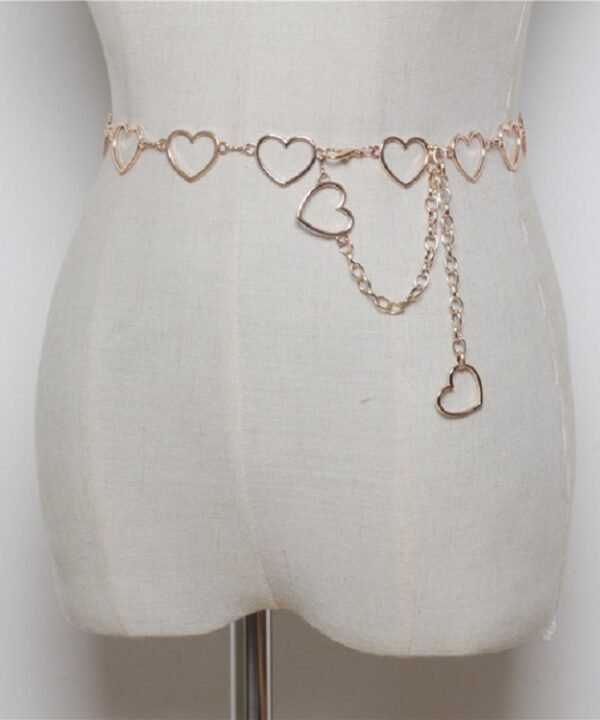 Wild Simple Heart-shaped Metal Waist Chain Dress Shirt Belt
