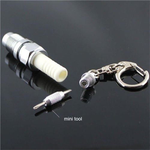 2 PCS Casual LED Key Chain Spark Plug Key Chain Keychain Car Parts Keyring Car Styling Accessories Decoration - Image 4