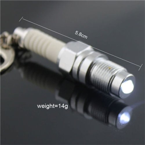 2 PCS Casual LED Key Chain Spark Plug Key Chain Keychain Car Parts Keyring Car Styling Accessories Decoration - Image 5
