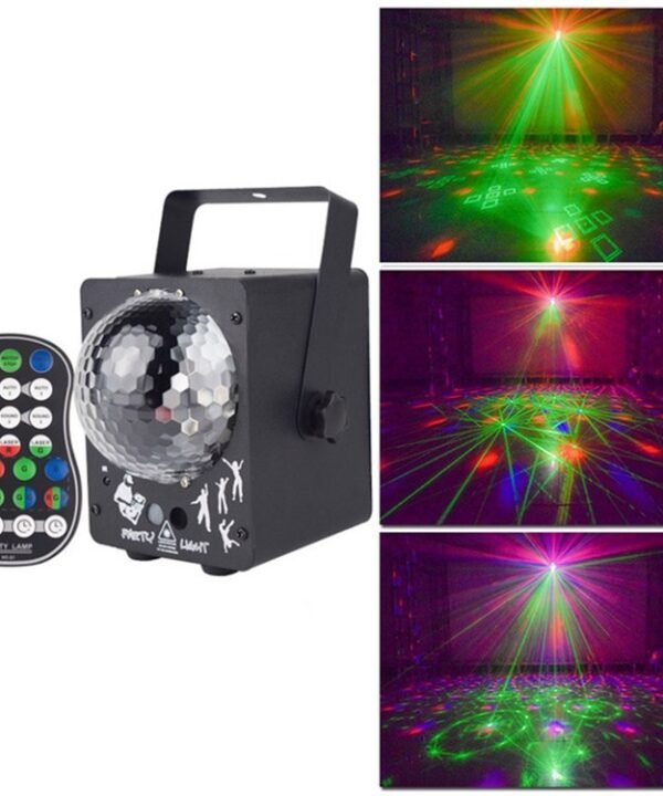18W 60 Kinds of Pattern Crystal Magic Ball Laser Lights Household LED Colorful Starry Sky Projection Lights Voice-activated Stage Lights, US Plug, UK  Plug, AU Plug, EU Plug