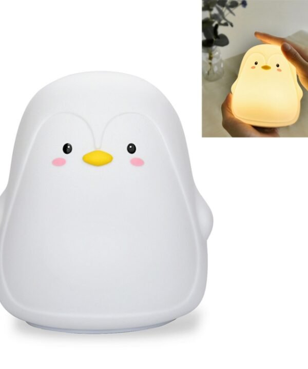 Penguin Silicone Pat Night Light Children Bedside Atmosphere Lamp, Penguin White, Penguin Pink, Penguin Gray