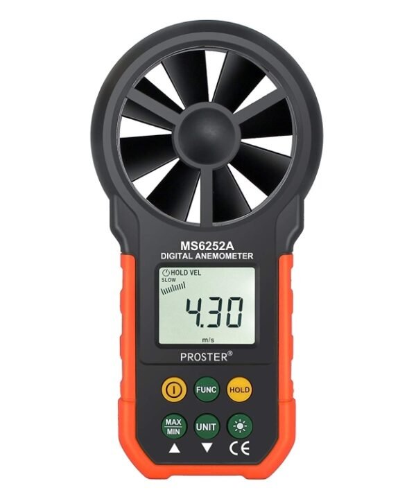 PEAKMETER High-precision Digital Display Wind Speed Air Volume Measuring Instrument, MS6252A Wind Speed, Air Volume, MS6252B Temperature, Humidity, USB