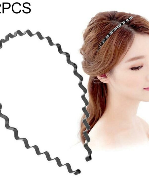 2pcs Unisex Simple Wavy Hair Head Hoop Band Sport Headband Hair accessories