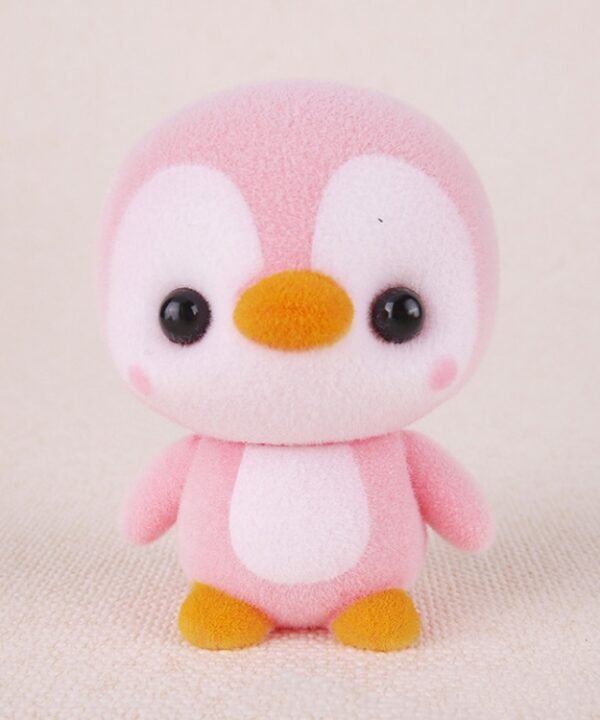 Little Cute PVC Flocking Animal Penguin Dolls Birthday Gift Kids Toy, Size: 4*4*5.5cm, Pink Penguin, Blue Penguin