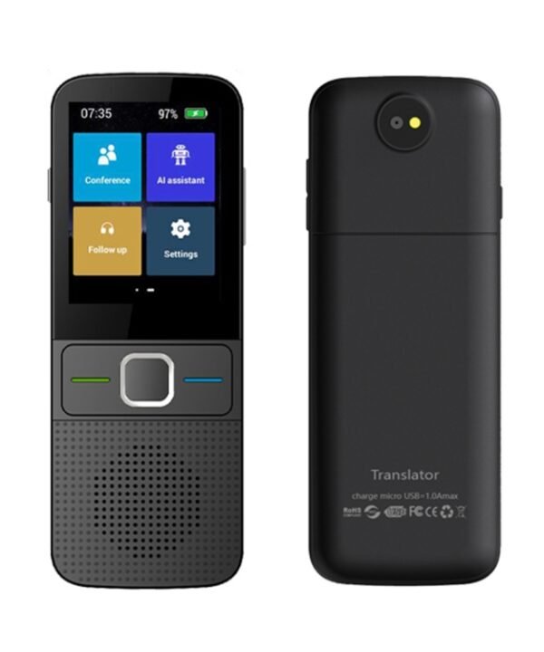 T10 Portable WIFI Smart Voice Translator Smart Business Travel Real Time AI Translator Translation Machine, T10 Black