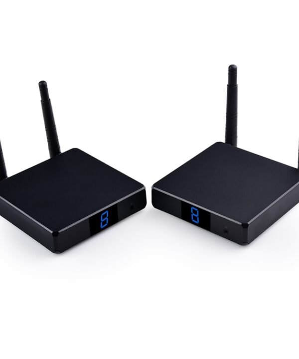 Measy FHD686 Full HD 1080P 3D 5-5.8GHz Wireless HDMI Transmitter (Transmitter + Receiver) with Display, Supports Infrared Remote Control & Wireless Same Screen Function, Transmission Distance: 200m