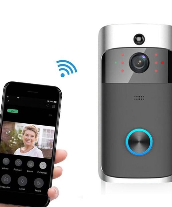 M4 720P Smart WIFI Ultra Low Power Video PIR Visual Doorbell with 3 Battery Slots,Support Mobile Phone Remote Monitoring & Night Vision & 166 Degree Wide-angle Camera Lens