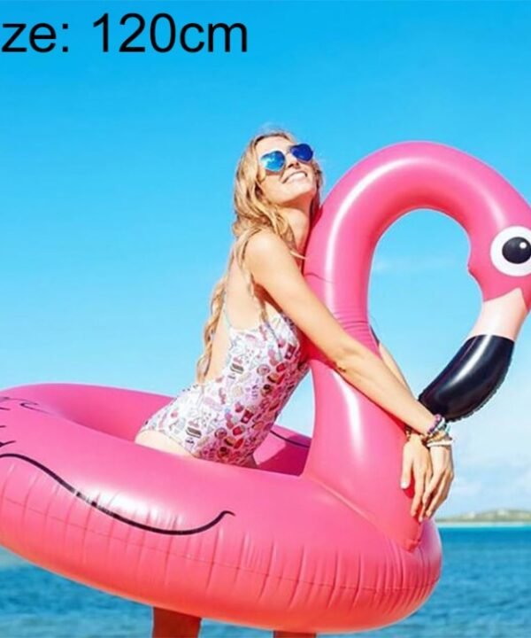 Summer Inflatable Flamingo Shaped Float Pool Lounge Swimming Ring Floating Bed Raft, Size: 120cm
