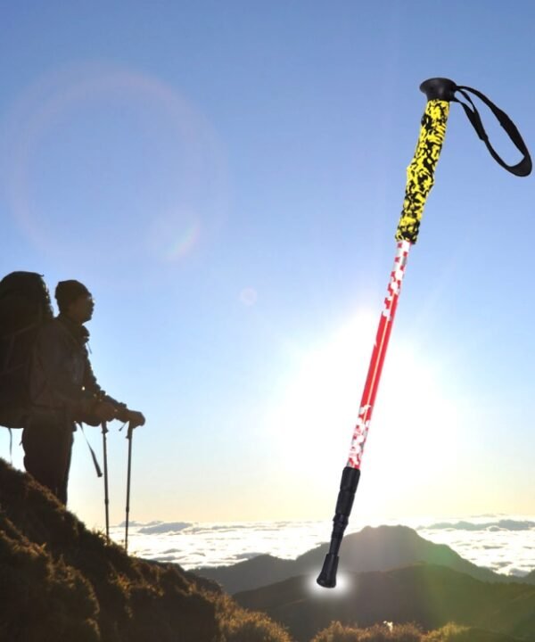 135cm Adjustable Portable Height Outdoor Aluminum Trekking Poles, Orange#135cm, Red#135cm, Green#135cm, Blue#135cm