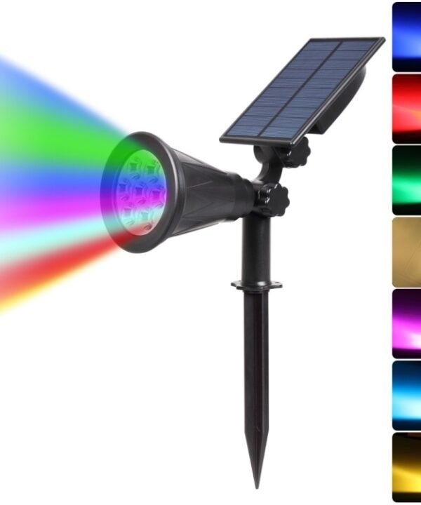Solar Lights 2-in-1 Waterproof 4 LED Solar Spotlight Adjustable Wall Light Landscape Light Security Lighting