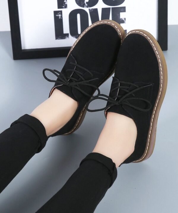 Suede Flat Bottom Lace-up Wear Resistant Fashion Casual Shoes for Woman, 35, 36, 37, 38, 39, 40