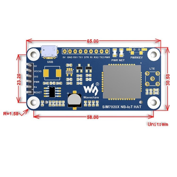 Waveshare NB-IoT HAT for Raspberry Pi, for Europe, Asia, Africa, Australia - Image 6