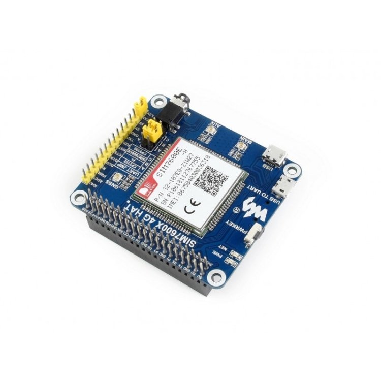 Waveshare 4G / 3G / 2G / GSM / GPRS / GNSS HAT for Raspberry Pi, LTE CAT4, for Southeast Asia, West Asia, Europe, Africa - Image 2