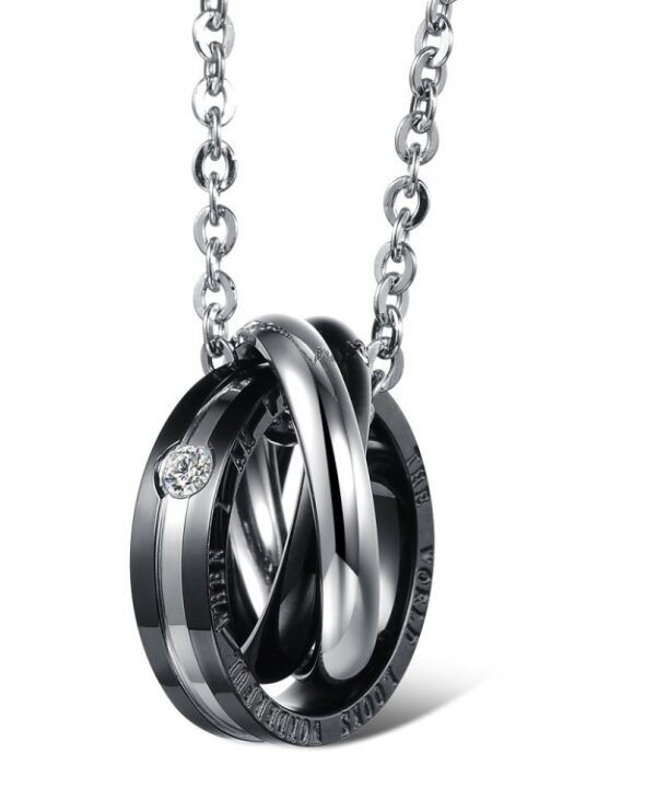 OPK Interlocking Titanium Steel Couple Necklace