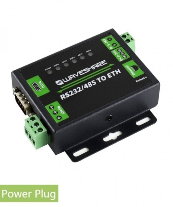 Waveshare Industrial RS232/RS485 to Ethernet Converter, US Plug