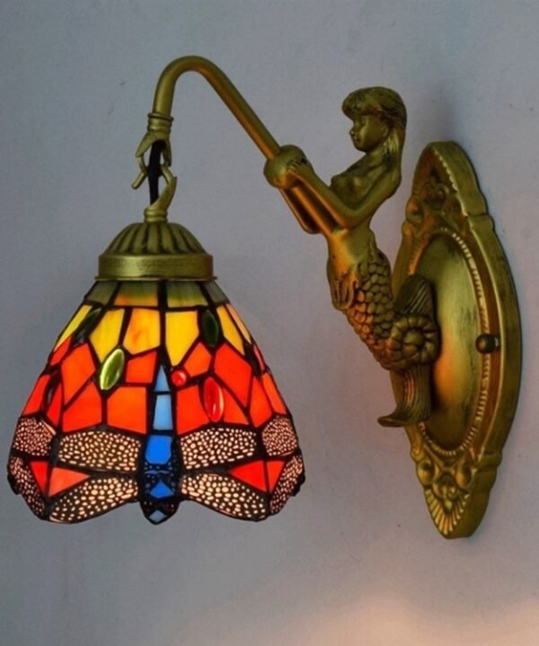 Retro Stained Glass Living Room Dining Room Bedroom Bar Club Aisle Wall Lamp