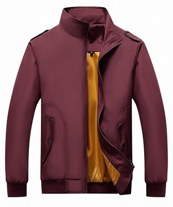 Solid Color Collage Long Sleeve Stand Collar Men Jacket, L, XL, XXL, XXXL, XXXXL, 5XL