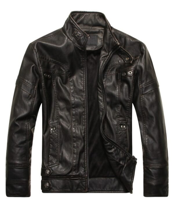 Men Plus Velvet Fashion Leather Jacket Motorcycle Coat, M, L, XL, XXL, XXXL, 4XL, 5XL