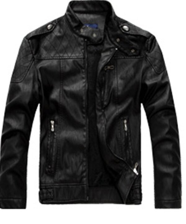 Men Plus Velvet Motorcycle Jacket Coat (Color:Coffee Size:XXXL), M, L, XL, XXL, XXXL, 4XL