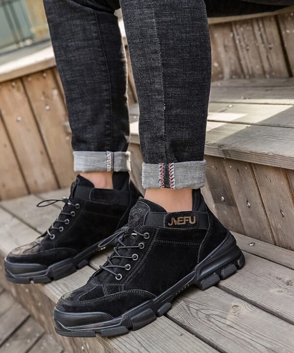 Jiefu Anti Smashing, Anti Piercing, Waterproof And Oil Resistant Electric Welding High Top Safety Shoes (Color:Sand Color Size:46), 36, 37, 38, 39, 40, 41, 42, 43, 44, 45, 46