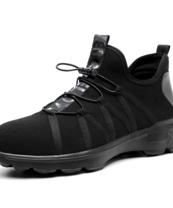 Jiefu Light And Breathable Flying Fabric All Black Anti Smashing And Anti Piercing Electrical Insulation Protection Safety Shoes, 36, 37, 38, 39, 40, 41, 42, 43, 44, 45, 46, 47, 48