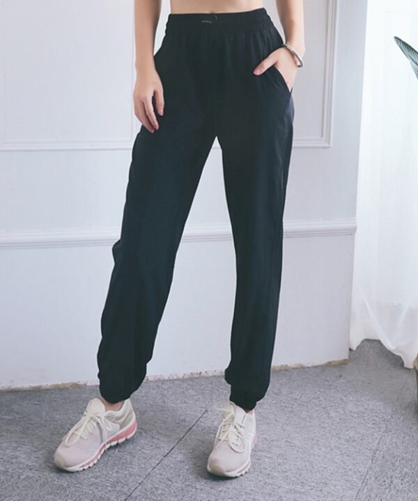 High Waist Drawstring Fitness Pants Loose Casual Sports Yoga Clothes (Color:Quicksand Powder Size:XL), M, L, XL