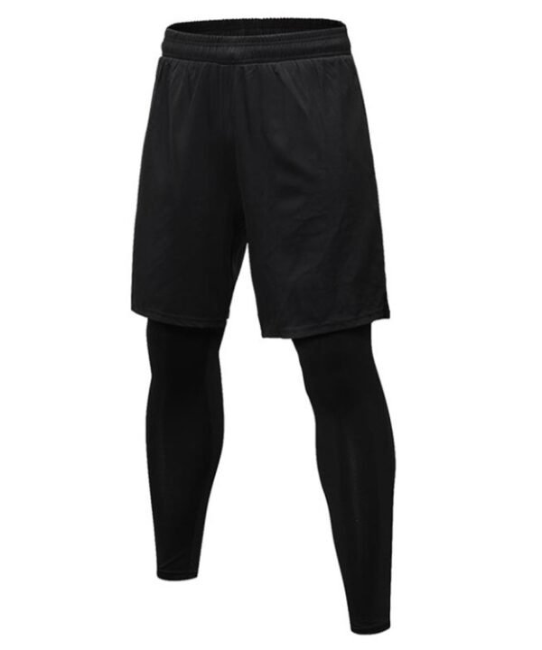 Fake Two Piece Fitness Leisure Stretch Quick Drying Pants, S, M, L, XL, XXL