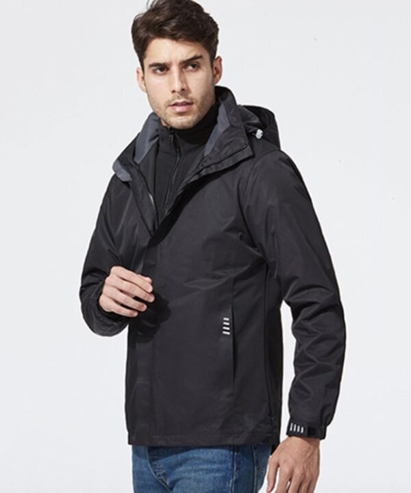 Mens Detachable Two Piece Warm, Waterproof And Breathable Couples Stormsuit (Color:Gentleman Grey Size:XXXXL), M, L, XL, XXL, XXXL, XXXXL