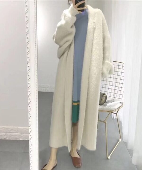 Loose Bat Plus Size Thickened Nightgown Women Knitted Cardigan Sweater Coat, Free Size