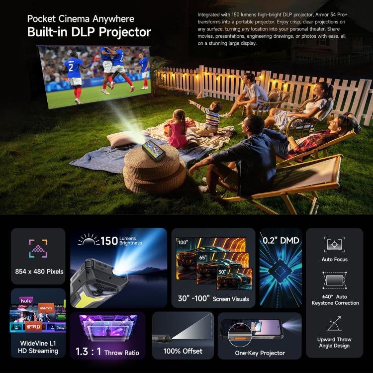 Ulefone Armor 34 Pro+ Projector, 16GB+512GB, Night Vision, IP68/IP69K Rugged Phone, 6.95 inch Android 15 MediaTek Dimensity 7400X Octa Core, Network: 5G, NFC, OTG - Image 5