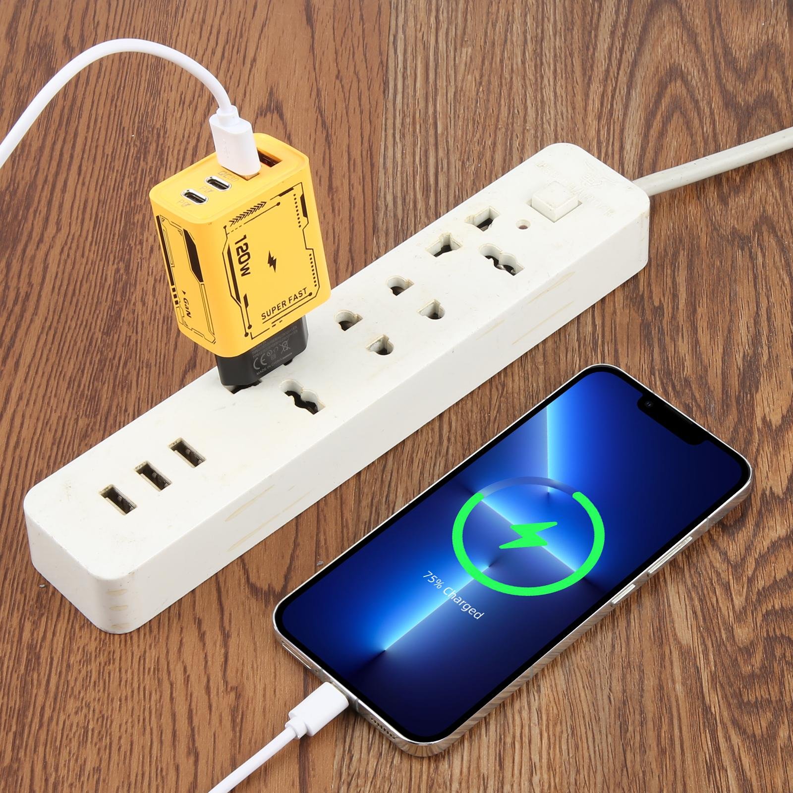 AR-PD14 120W GaN 4-Port Fast Charger with USB-C and Quick Charge 3.0 - Image 5