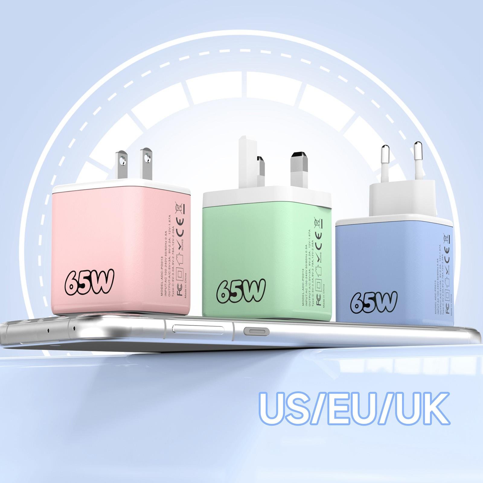 65W GaN Fast Charger with Built-in Retractable Type-C Cable & Dual Ports - Image 7