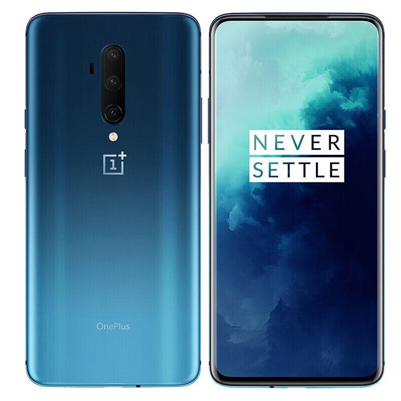 OnePlus 7T Pro Unlocked 5G smartphone in Grade A+ condition viewed from the front and back