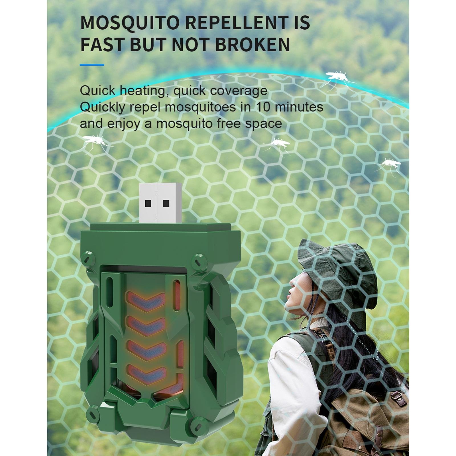Portable USB Electric Mosquito Repellent – Mini Heated Insect Killer for Outdoor Camping, Travel, and Home (Green) - Image 9